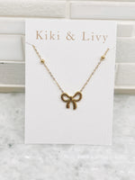 Gold Bow Necklace