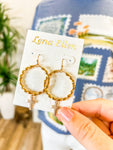 Grace Cross Earrings-Taupe