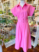 Pink Belted Midi