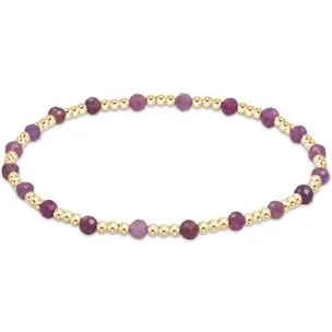 enewton egirl- gemstone gold sincerity pattern 3mm bead bracelet- ruby