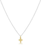 enewton 16" necklace sterling mixed metal-signature cross gold charm