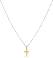 enewton 16" necklace sterling mixed metal-signature cross gold charm