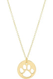 enewton 16" necklace gold-paw print gold disc