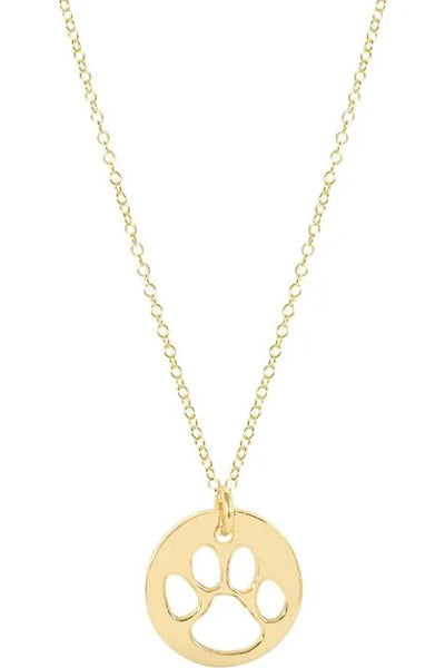 enewton 16" necklace gold-paw print gold disc