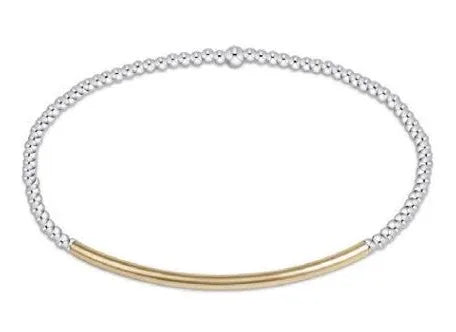 enewton classic sterling mixed metal 2mm bead bracelet-bliss bar gold