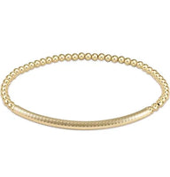 enewton classic gold 3mm bead bracelet- bliss bar textured