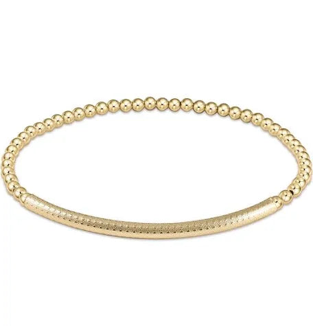 enewton classic gold 3mm bead bracelet- bliss bar textured