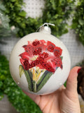 5" glass beaded ball ornament