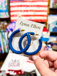 Studded Hoops LG-Blue
