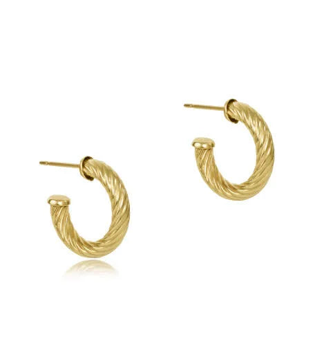 enewton round gold 0.5" post hoop-4mm-textured twist