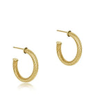 enewton round gold 1.125" post hoop-4mm-textured twist