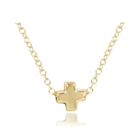 enewton 16" necklace gold-signature cross small gold