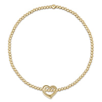 enewton egirl classic gold 2mm bead bracelet-love small gold charm