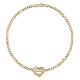 enewton egirl classic gold 2mm bead bracelet-love small gold charm