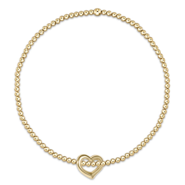 enewton egirl classic gold 2mm bead bracelet-love small gold charm