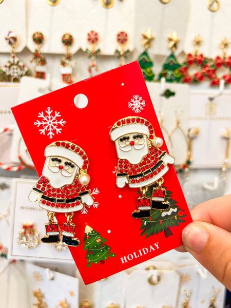 Blingy Santa Earrings