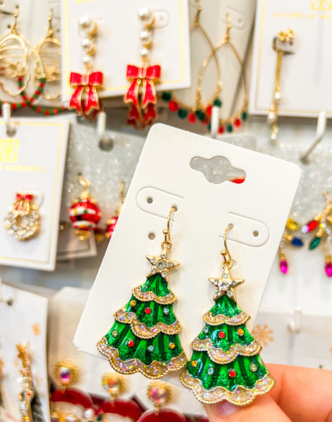 Pretty Christmas Tree Earrings