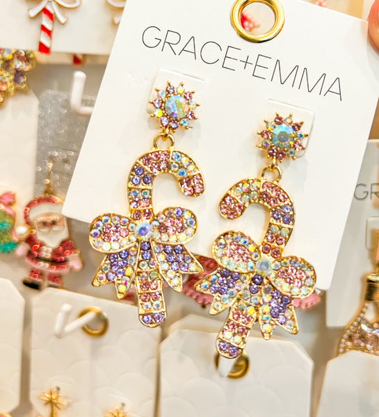 GE Sugarplum Candycane Earrings