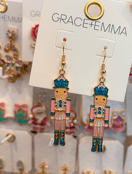 GE Pink Nutcracker Earrings