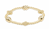 enewton signature cross admire gold pattern 3mm bead bracelet-gold