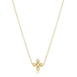 enewton 16" necklace gold-classic beaded signature cross gold-3mm bead gold