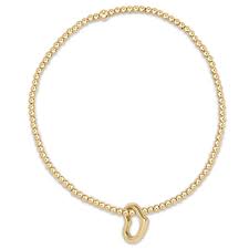 enewton egirl classic gold 2.5mm bead bracelet-love gold charm
