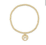 enewton egirl classic gold 3mm bead bracelet-paw print gold disc