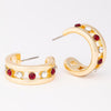 MM Georgina Earrings- Crimson/White