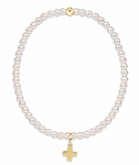 enewton classic pearl 3mm bead bracelet-signature cross gold charm