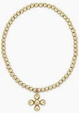 enewton classic gold 3mm bead bracelet-classic beaded signature cross gold charm-4mm gold