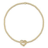 enewton egirl classic gold 2mm bead bracelet-love small gold charm