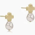 enewton signature cross gold stud-pearl
