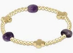 enewton signature cross admire gold 3mm bead bracelet- amethyst