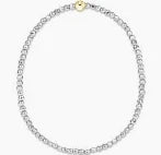 enewton extends-bright silver faceted hematite 2mm bead bracelet