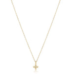 enewton 16" necklace gold-classic beaded signature cross small gold charm