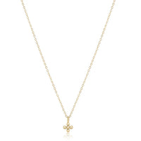enewton 16" necklace gold-classic beaded signature cross small gold charm