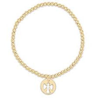 enewton egirl classic gold 3mm bead bracelet-guardian angel gold disc