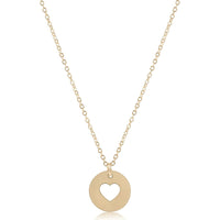 enewton 16" necklace gold- love gold disc