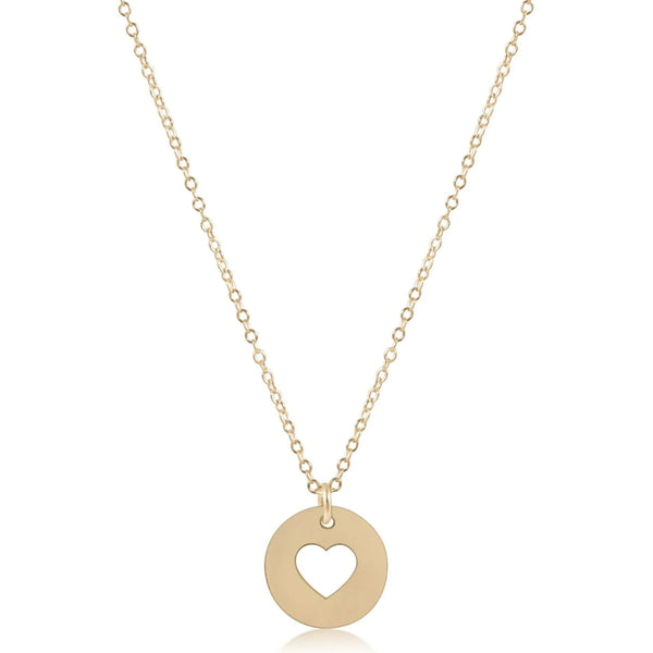 enewton 16" necklace gold- love gold disc