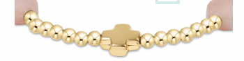 enewton signature cross admire gold pattern 3mm bead bracelet-pink opal
