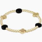 enewton signature cross admire gold pattern 3mm bead bracelet-faceted onyx