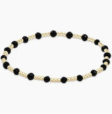 enewton extends-gemstone gold sincerity pattern 3mm bead bracelet-faceted onyx