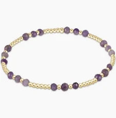 enewton gemstone gold joy pattern 3mm bead bracelet-amethyst