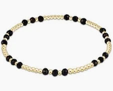 enewton gemstone gold joy pattern 3mm bead bracelet-faceted onyx
