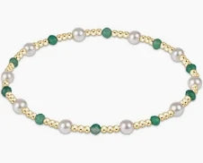 enewton pearl sincerity pattern 4mm bead bracelet- green onyx