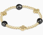 enewton signature cross admire gold pattern 3mm bead bracelet-pearl-dark grey