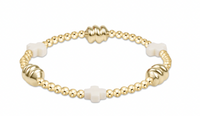 enewton signature cross admire gold pattern 3mm bead bracelet-off-white