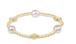 enewton signature cross admire pearl pattern 3mm bead bracelet-gold