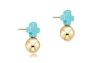 enewton signature cross turquoise stud-gold